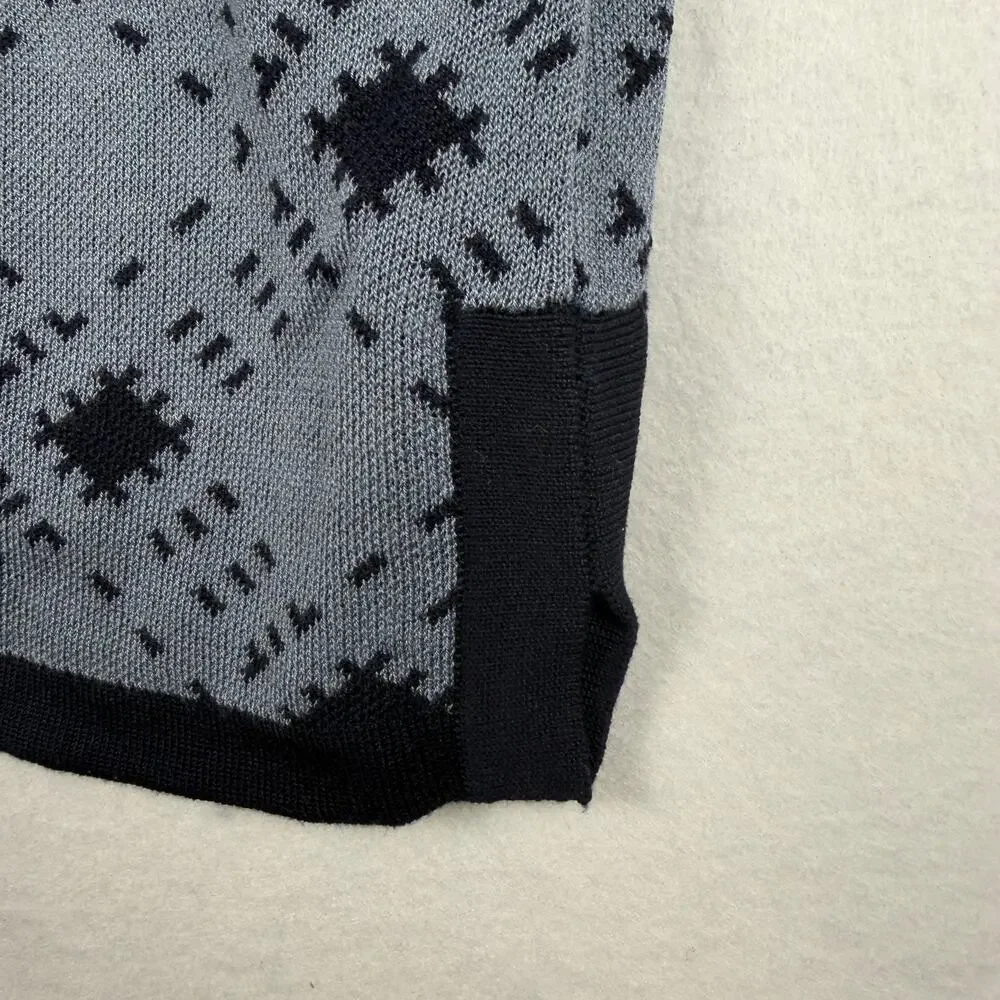 Pendleton Women’s Blue Navy Geometric Pattern Silk Cotton Button Cardigan Size M
